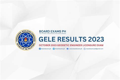 GELE RESULTS: October 2023 Geodetic Engineer Licensure .